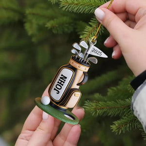 Personalized Golf Bag Ornament, Custom Name Golf Lover Christmas Ornament 2025, Gift for Golf Dad, Gift For Pro Golfer, Golf Club Gift 2025