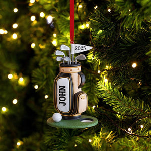 Personalized Golf Bag Ornament, Custom Name Golf Lover Christmas Ornament 2025, Gift for Golf Dad, Gift For Pro Golfer, Golf Club Gift 2025