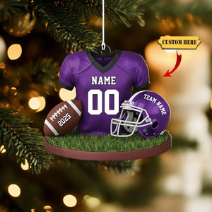 Personalized American Football Ornament, Football Player Christmas Ornament, Football Team Keepsake, Christmas Gifts for Football Fan