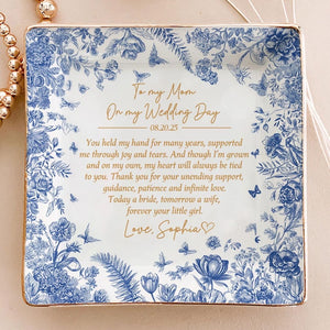 Custom Mother Of The Bride Jewelry Dish, Mother of the bride Jewelry plate, Custom Jewelry Tray for Mom, Wedding Favor Gift For Mom