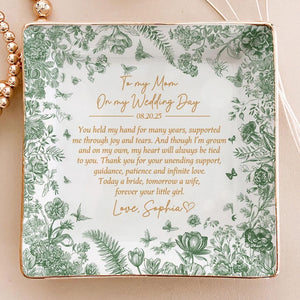 Custom Mother Of The Bride Jewelry Dish, Mother of the bride Jewelry plate, Custom Jewelry Tray for Mom, Wedding Favor Gift For Mom