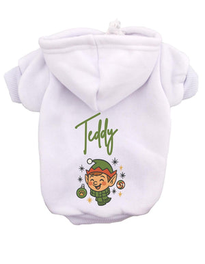 Personalized Christmas Dog Hoodie Custom Name Holiday Pet Sweater, Santa, Gingerbread, Reindeer Elf Hoodie for Dogs, Cute Xmas Gift