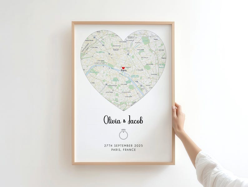 Engagement gift for couples, Engagement Print, map of engagement, Couples Gift, gift for her, gift for him, Engagement Gifts