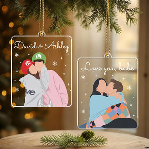 Personalized Couple Portrait from Photo Ornament: Acrylic Couple Keepsake