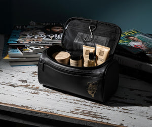 Personalized Men's Leather Toiletry Bag, Leather Dopp Kit, Groomsmen Gifts, Travel Bag, Anniversary Gift for Him, Men's Leather Accessory