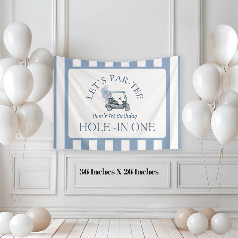 Hole In One Birthday, Boy 1st Birthday, Hole-In One Par-Tee, Golf Birthday Party Decorations, Golf First Birthday Banner