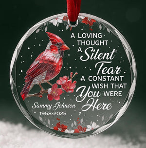 Cardinal Memorial Ornament Personalized Remembrance Christmas Keepsake with Name & Years Sympathy Gift in Memory of Loved One