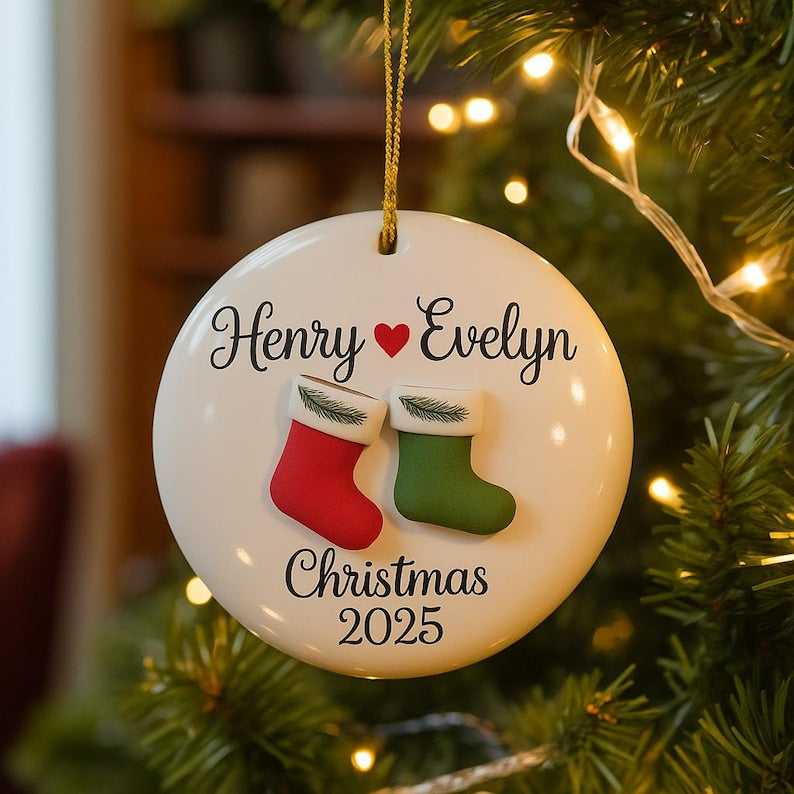 Personalized Couple Christmas Ornament 2025, Custom Couple Christmas 2025 Ornament, Together Ornament, New Couple Keepsake, Gift For Couple