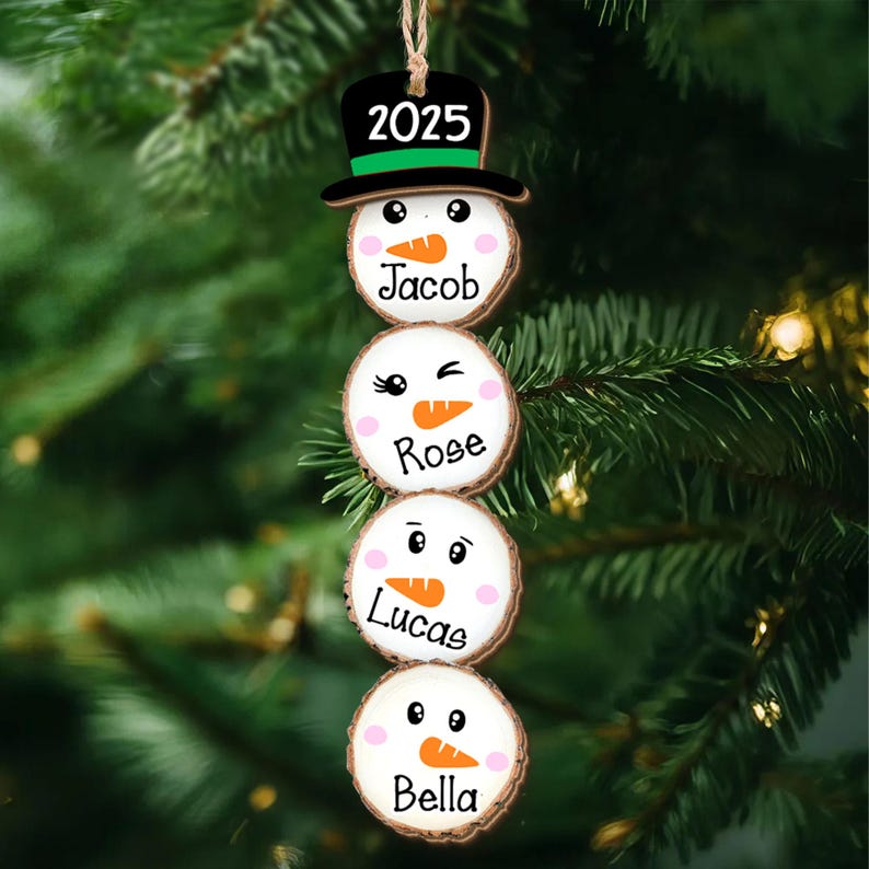 Custom Snowman Christmas Ornament 2025, Funny Family Ornament Gift Ideas