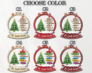 2025 Family Christmas Tree Ornament,Personalized Family Name Christmas Ornament,Family Ornament With Pet,Family Xmas Gift,Holiday Keepsake