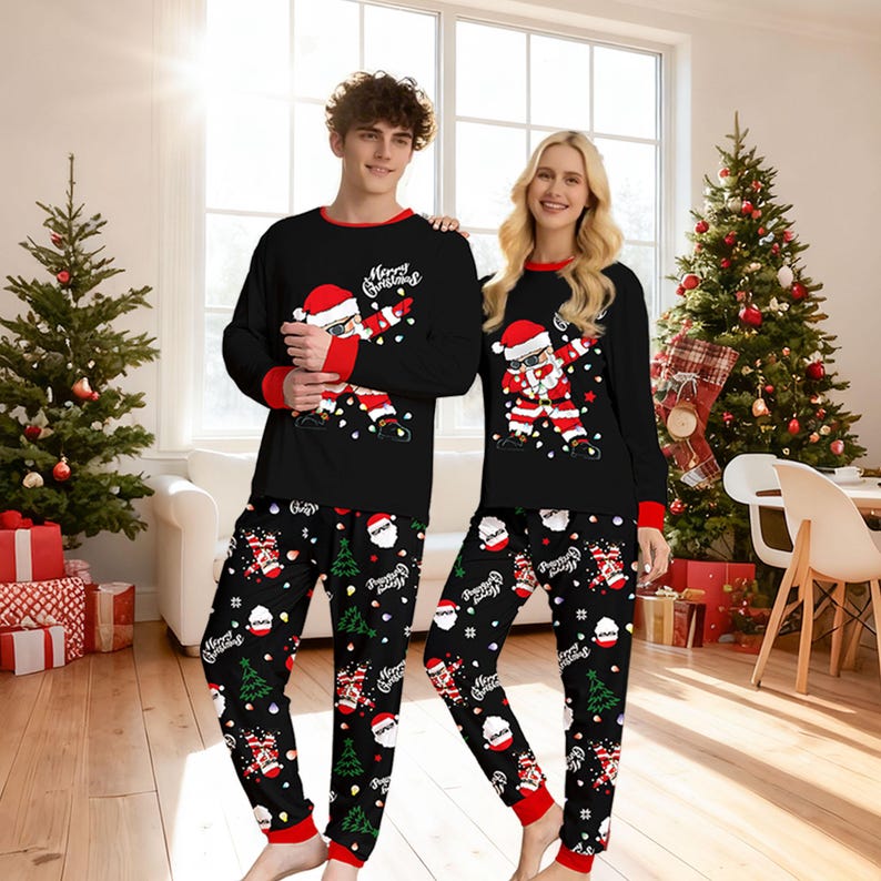 Matching Santa Pyjamas, Family Christmas PJs, Santa Claus Matching Pyjamas for Kids & Adults, Holiday Xmas Eve Outfits, Xmas Eve gifts