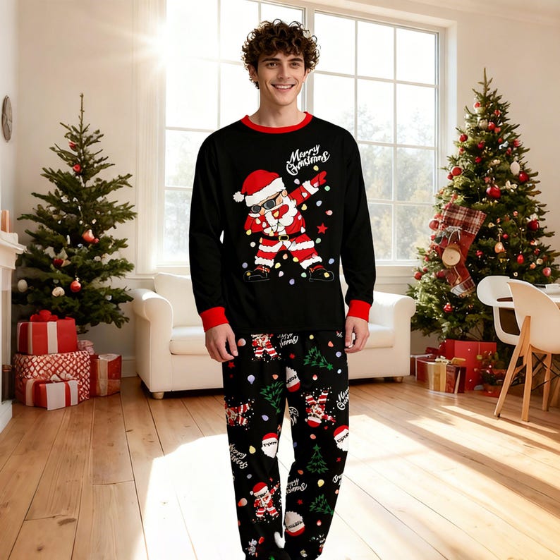 Matching Santa Pyjamas, Family Christmas PJs, Santa Claus Matching Pyjamas for Kids & Adults, Holiday Xmas Eve Outfits, Xmas Eve gifts