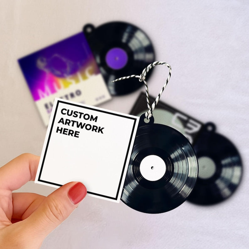 Custom Album Vinyl Record Christmas Ornament, Personalized Song Gift