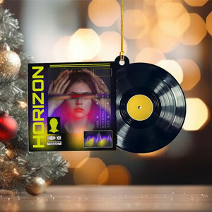 Custom Album Vinyl Record Christmas Ornament, Personalized Song Gift