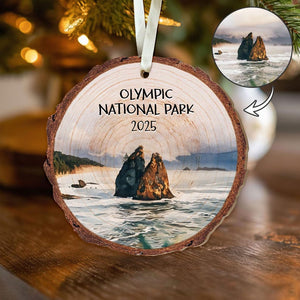 Custom National Parks Photo Wooden Ornament: Adventure Lovers Ornament, Travel Souvenir Gift 2025