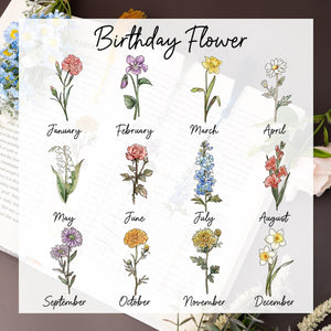 Unique Birth Flower Bookmark,Personalized Floral Bookmark for Women,Bookmark Gift, Bridesmaid Gift,Friends Gift, Galentines Day Gifts