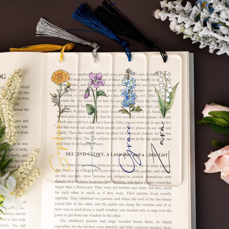 Unique Birth Flower Bookmark,Personalized Floral Bookmark for Women,Bookmark Gift, Bridesmaid Gift,Friends Gift, Galentines Day Gifts