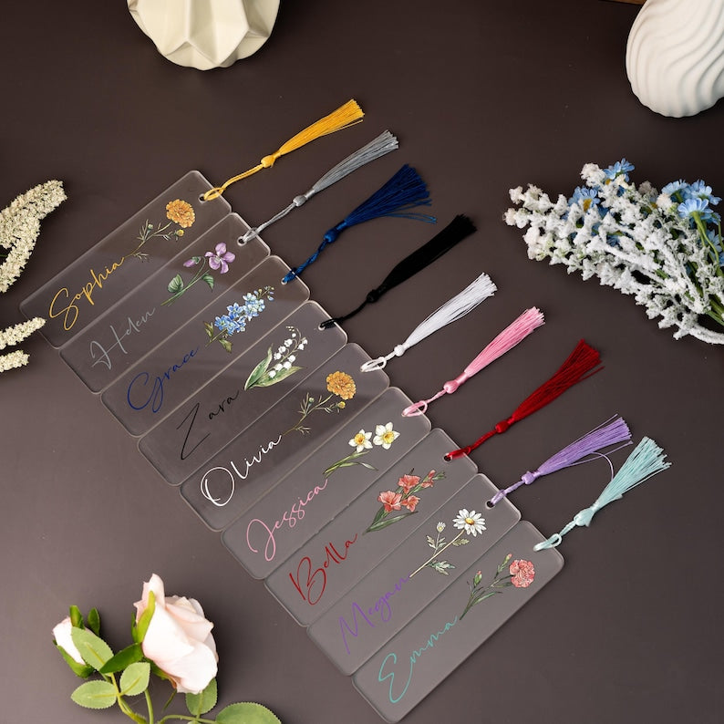 Unique Birth Flower Bookmark,Personalized Floral Bookmark for Women,Bookmark Gift, Bridesmaid Gift,Friends Gift, Galentines Day Gifts