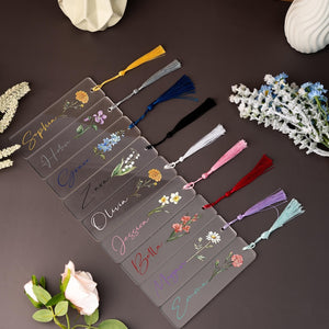 Unique Birth Flower Bookmark,Personalized Floral Bookmark for Women,Bookmark Gift, Bridesmaid Gift,Friends Gift, Galentines Day Gifts
