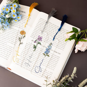 Unique Birth Flower Bookmark,Personalized Floral Bookmark for Women,Bookmark Gift, Bridesmaid Gift,Friends Gift, Galentines Day Gifts