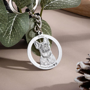 Pet Portrait Keychain: Custom Photo And Text