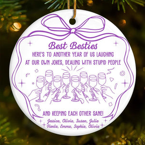 Best Friends Ornament Funny Best B*tches Christmas Gift for Besties, Personalized Ornament for Girls Night, Friendship Gift for Her