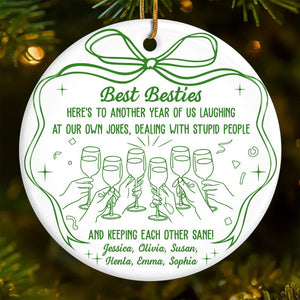 Best Friends Ornament Funny Best B*tches Christmas Gift for Besties, Personalized Ornament for Girls Night, Friendship Gift for Her