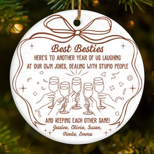 Best Friends Ornament Funny Best B*tches Christmas Gift for Besties, Personalized Ornament for Girls Night, Friendship Gift for Her