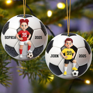 Personalized Soccer Ornament 2025 | Custom Soccer Player Christmas Ornament | Kids Sports Ornament | Soccer Ball Gift for Boys & Girls
