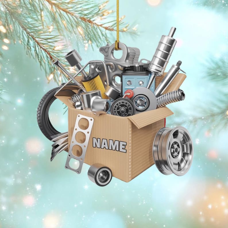Custom Mechanic Tools Christmas Ornament, Personalized Garage Worker Tree Decoration, Car Repair Lover Holiday Ornament, Gift for Mechanics