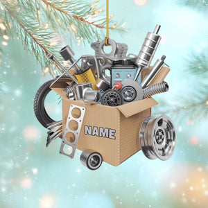 Custom Mechanic Tools Christmas Ornament, Personalized Garage Worker Tree Decoration, Car Repair Lover Holiday Ornament, Gift for Mechanics
