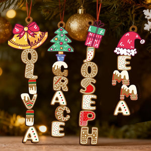 Personalized Gingerbread Alphabet Name Ornament,Christmas Tag for Stockings,Holiday Keepsake,Kids Christmas Gifts,Family Gift 2025,Xmas Gift