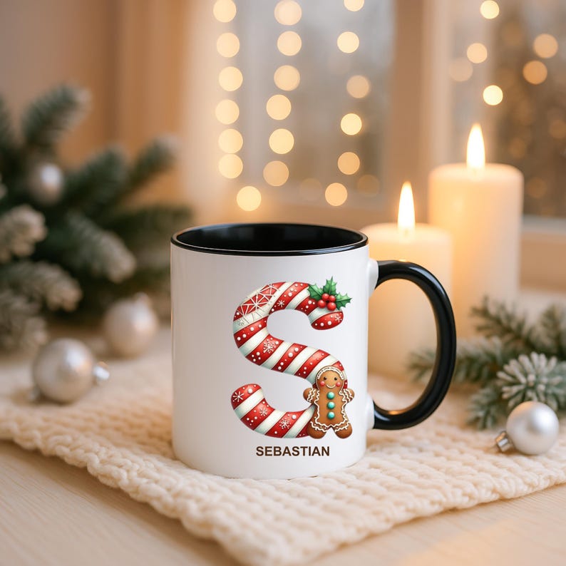 Personalized Christmas mug ceramic mug with name & Christmas motif gift for St. Nicholas and Advent. Mug with name Christmas.