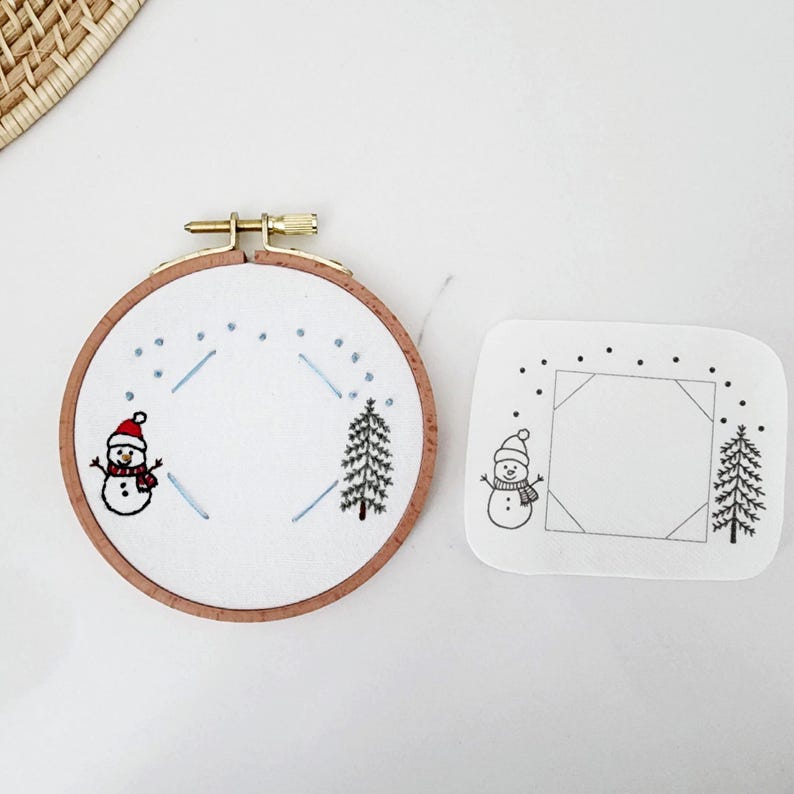 Ornament frame photo embroidery, personalized ornament Christmas tree embroidery