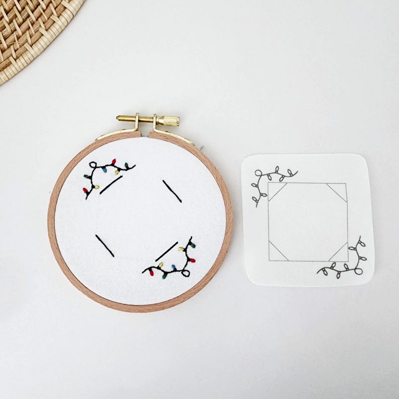 Ornament frame photo embroidery, personalized ornament Christmas tree embroidery