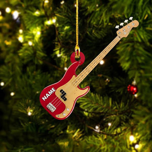 Custom Guitar Ornament, Personalized Bass Guitar Christmas Decoration, Music Lover Gift, Musician Keepsake, Unique Holiday Tree Decor