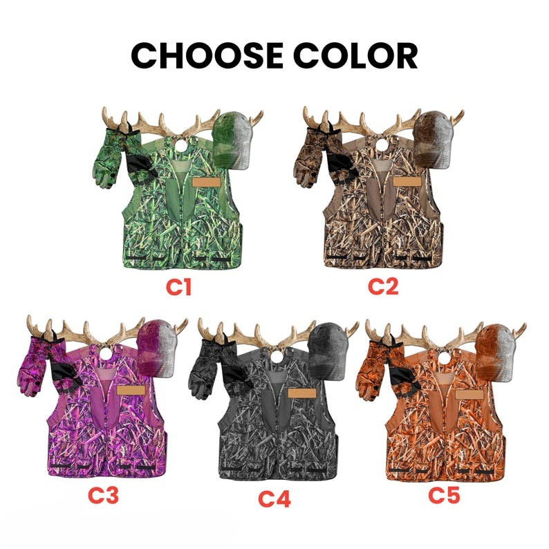 Personalized Hunting 2D Flat Acrylic Ornament, Gift for Deer Hunting Lovers, Hunter Christmas Ornament, Custom Hunting Ornament, Hunter Gift