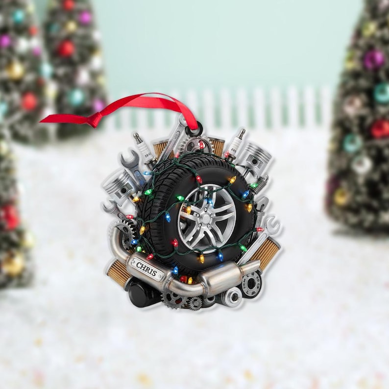 Personalized Mechanic Ornament Custom Auto Repair Christmas Gift