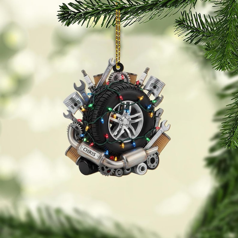 Personalized Mechanic Ornament Custom Auto Repair Christmas Gift
