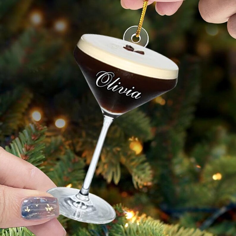 Personalized Name Espresso Martini Christmas Ornament, Espresso Martini Ornament, Espresso Martini Gift, Cocktail Lover Gift