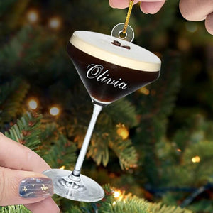 Personalized Name Espresso Martini Christmas Ornament, Espresso Martini Ornament, Espresso Martini Gift, Cocktail Lover Gift