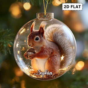 2D Flat Woodland Animal Christmas Acrylic Ornament Set, Personalized Wildlife Ornaments, Rustic Forest Animal Bauble Gift for Nature Lovers