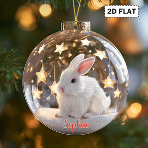 2D Flat Woodland Animal Christmas Acrylic Ornament Set, Personalized Wildlife Ornaments, Rustic Forest Animal Bauble Gift for Nature Lovers