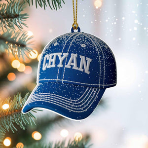 Custom Baseball Cap Flat 2D Acrylic Christmas Ornament Tree Hanging Decor Personalized Hat Ornament Gift for Sports Fans and Team Lovers