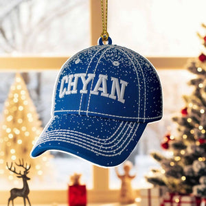 Custom Baseball Cap Flat 2D Acrylic Christmas Ornament Tree Hanging Decor Personalized Hat Ornament Gift for Sports Fans and Team Lovers