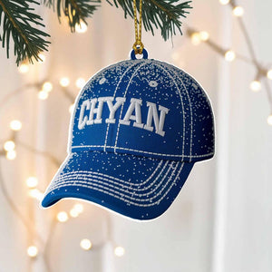 Custom Baseball Cap Flat 2D Acrylic Christmas Ornament Tree Hanging Decor Personalized Hat Ornament Gift for Sports Fans and Team Lovers