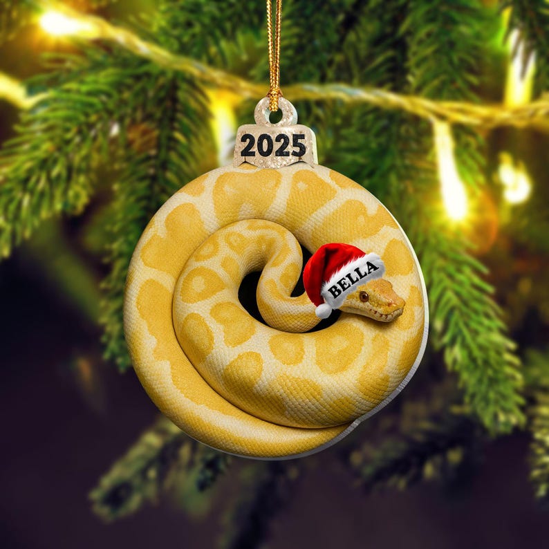 Personalized Ball Python Ornament 2025, Custom Snake Christmas Ornament, Reptile Lover Gift, Exotic Pet Ornament, Snake Owner Holiday Decor