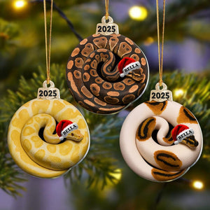 Personalized Ball Python Ornament 2025, Custom Snake Christmas Ornament, Reptile Lover Gift, Exotic Pet Ornament, Snake Owner Holiday Decor