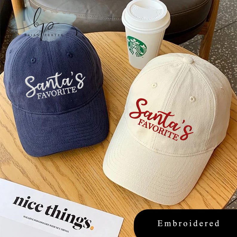 EMBROIDERED Santas Favorite Christmas Hat, Womens Christmas Dad Cap, Christmas Baseball Hat, Family Christmas Hat, Festive Holiday Gift