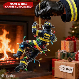 Personalized Firefighter Christmas 2025 Ornament, Custom Firefighter Ornament, Fireman Dad Gift, Christmas Firefighter Gifts, Fireman Gift